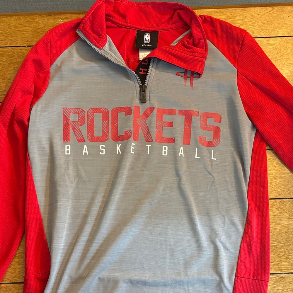NBA Red and Gray Youth Pullover